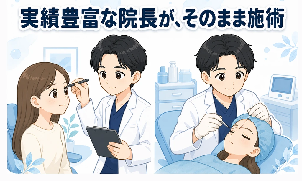 実績豊富な院長が、そのまま施術している様子