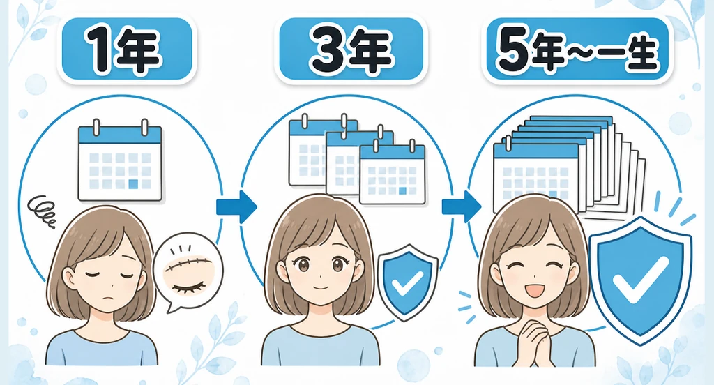 保証は長いほど安心と分かるイラスト